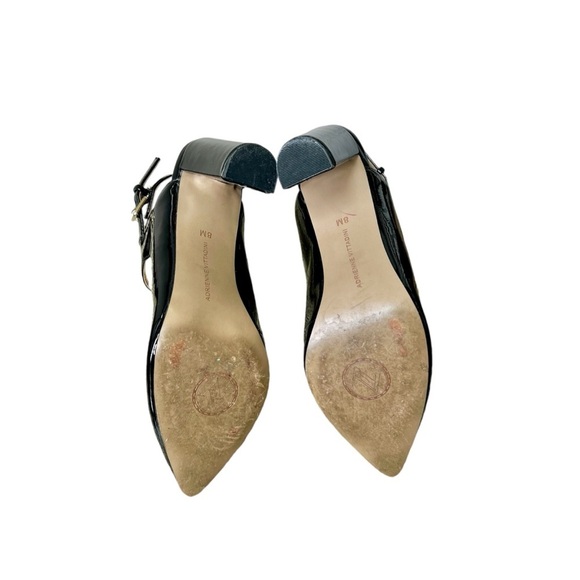 Adrienne Vittadini Black Patent Leather Ankle Strap Heels Size 8 - Picture 4 of 7